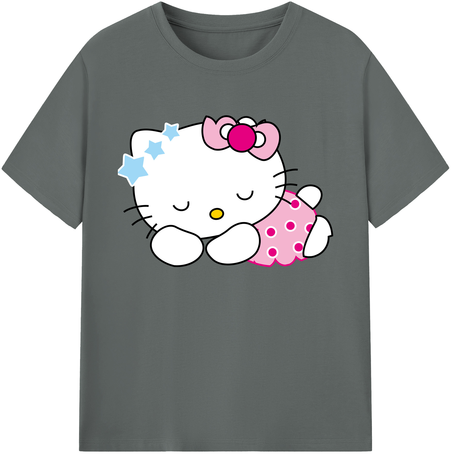 （画像用） Hello Kitty ハローキティ 綿100％ メンズ半袖Tシャツ｜肌触りやわらか＆通気性